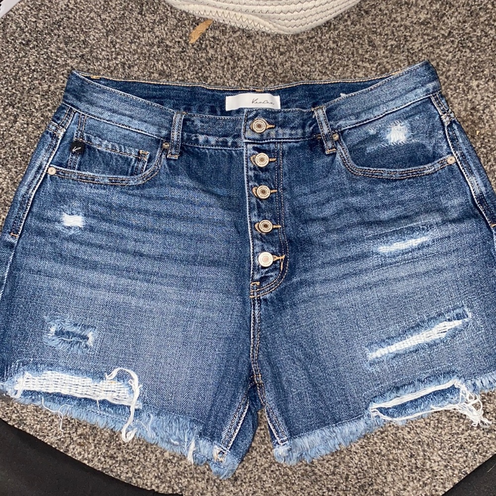 Kancan Cutoff Denim Jean Shorts Button Fly
